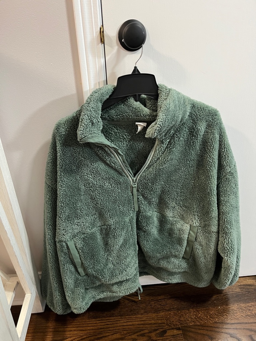 all in motion Sage Green Plush Teddy Jacket pullover